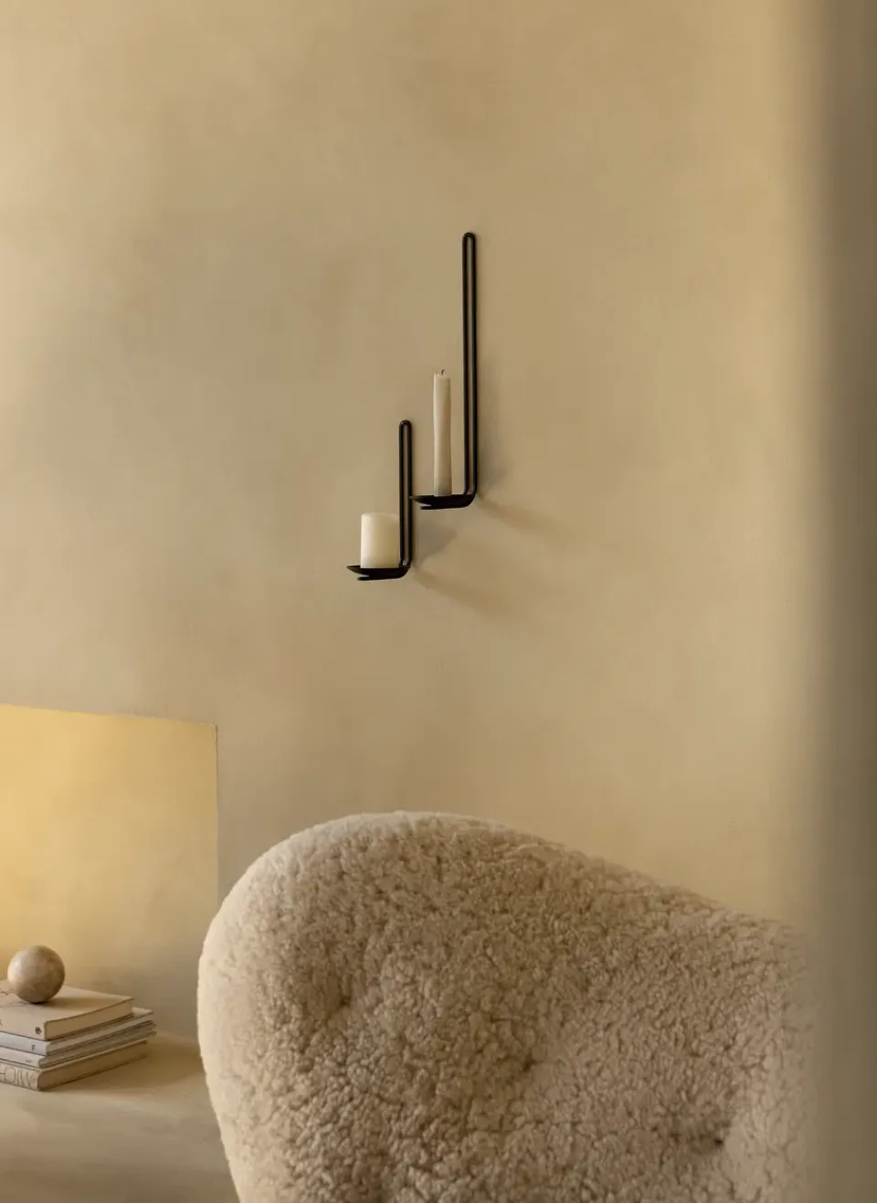 Audo Copenhagen Portavelas de pared Clip 20 cm, Negro
