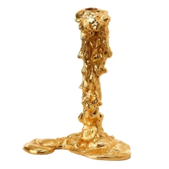 Hot POLSPOTTEN Portavelas Drip L 25 cm, Dorado Color dorado