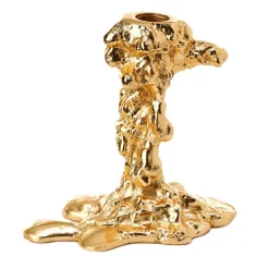 Clearance POLSPOTTEN Portavelas Drip S 14 cm, Dorado Color dorado