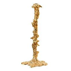 Outlet POLSPOTTEN Portavelas Drip XXL 50 cm, Dorado Color dorado