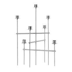 Ferm Living Portavelas Elysia, Brushed stainless steel Plateado