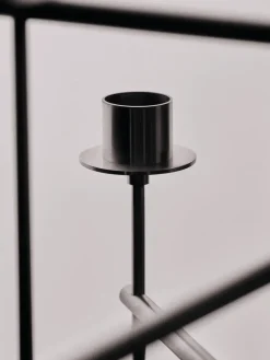 Ferm Living Portavelas Elysia, Brushed stainless steel Plateado