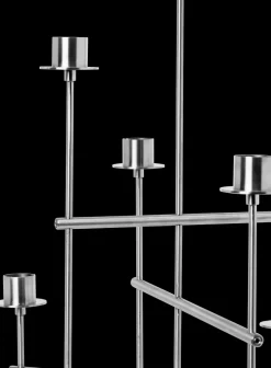 Ferm Living Portavelas Elysia, Brushed stainless steel Plateado