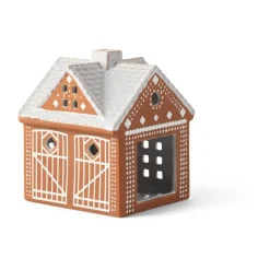 Discount Kähler Portavelas Gingerbread casa, Christmas barn 11,5 cm Marrón