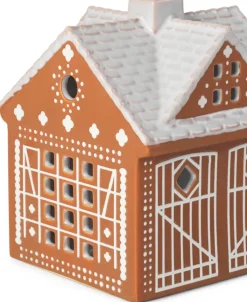Discount Kähler Portavelas Gingerbread casa, Christmas barn 11,5 cm Marrón