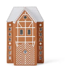 Kähler Portavelas Gingerbread grande 17 cm, Marrón