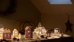 Kähler Portavelas Gingerbread grande 17 cm, Marrón