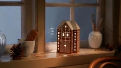 Kähler Portavelas Gingerbread grande 17 cm, Marrón