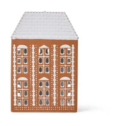 Kähler Portavelas Gingerbread grande 17 cm, Marrón