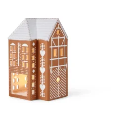 Kähler Portavelas Gingerbread grande 17 cm, Marrón