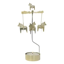 Online Pluto Design Portavelas giratorio caballo Dalarna grande 25 cm, Dorado Color dorado