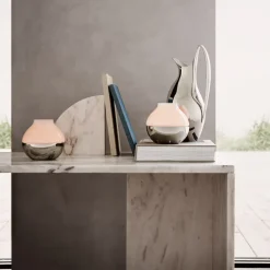 New Georg Jensen Portavelas Henning Koppel hurricane, Ø 19,2 cm PlateadoBlanco