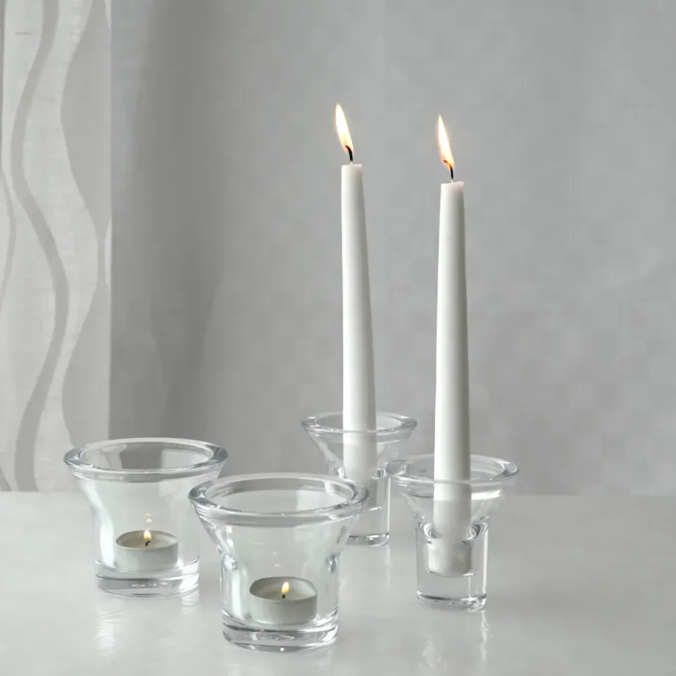 Outlet Born In Sweden Portavelas Lumi 8 cm, Claro Transparente