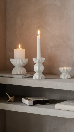 Best Lyngby Porcelæn Portavelas Lyngby Tura Ø8 cm, Blanco
