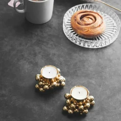 Clearance Gejst Portavelas Molekyl, latón Color dorado
