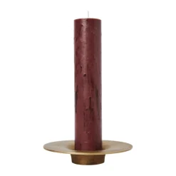 Outlet Ferm Living Portavelas Soothe block Ø16 cm, Brass Finish Color dorado