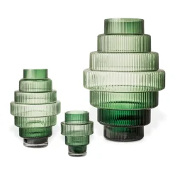 POLSPOTTEN Portavelas Steps Ø12 cm, oscuro Verde