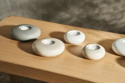 Clearance Scandi Living Portavelas Stone Ø9 cm, Beige