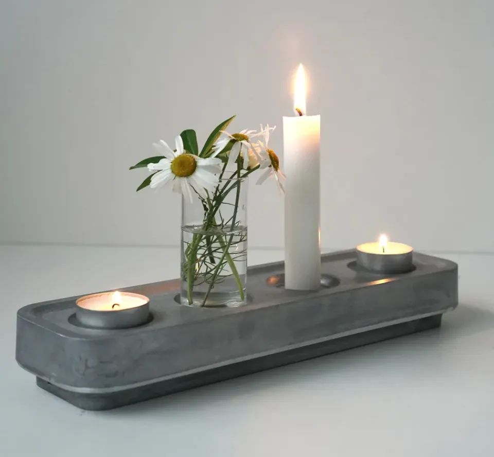 Discount Born In Sweden Portavelas Stumpastaken alargado pulido, 8,5x29,5 cm Plateado