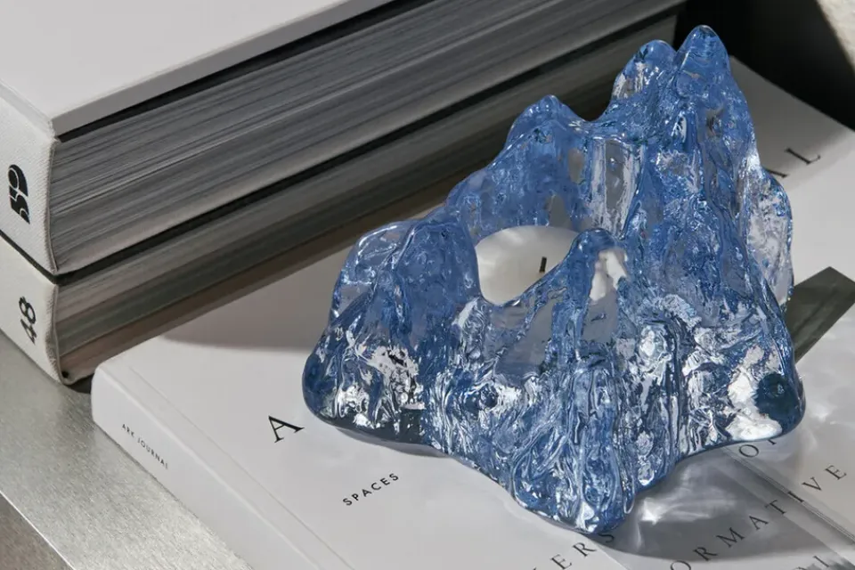 Online Kosta Boda Portavelas The Rock 91 mm, Ice blue Azul