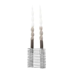 Outlet Bloomingville Portavelas Wavela 15,5x14,5 cm, Plata Plateado