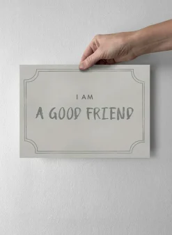 Outlet Kunskapstavlan® Póster Good friend diploma 21x30 cm, Dusty mint Multi