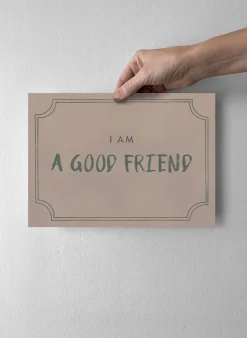 Outlet Kunskapstavlan® Póster Good friend diploma 21x30 cm, Dusty rose Multi