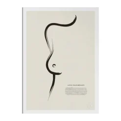 Online Kunskapstavlan® Póster Love your breasts, 50x70 cm Blanco