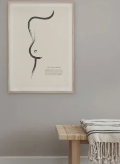 Online Kunskapstavlan® Póster Love your breasts, 50x70 cm Blanco