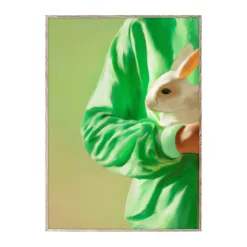 Online Paper Collective Póster White Rabbit, 30x40 cm Verde