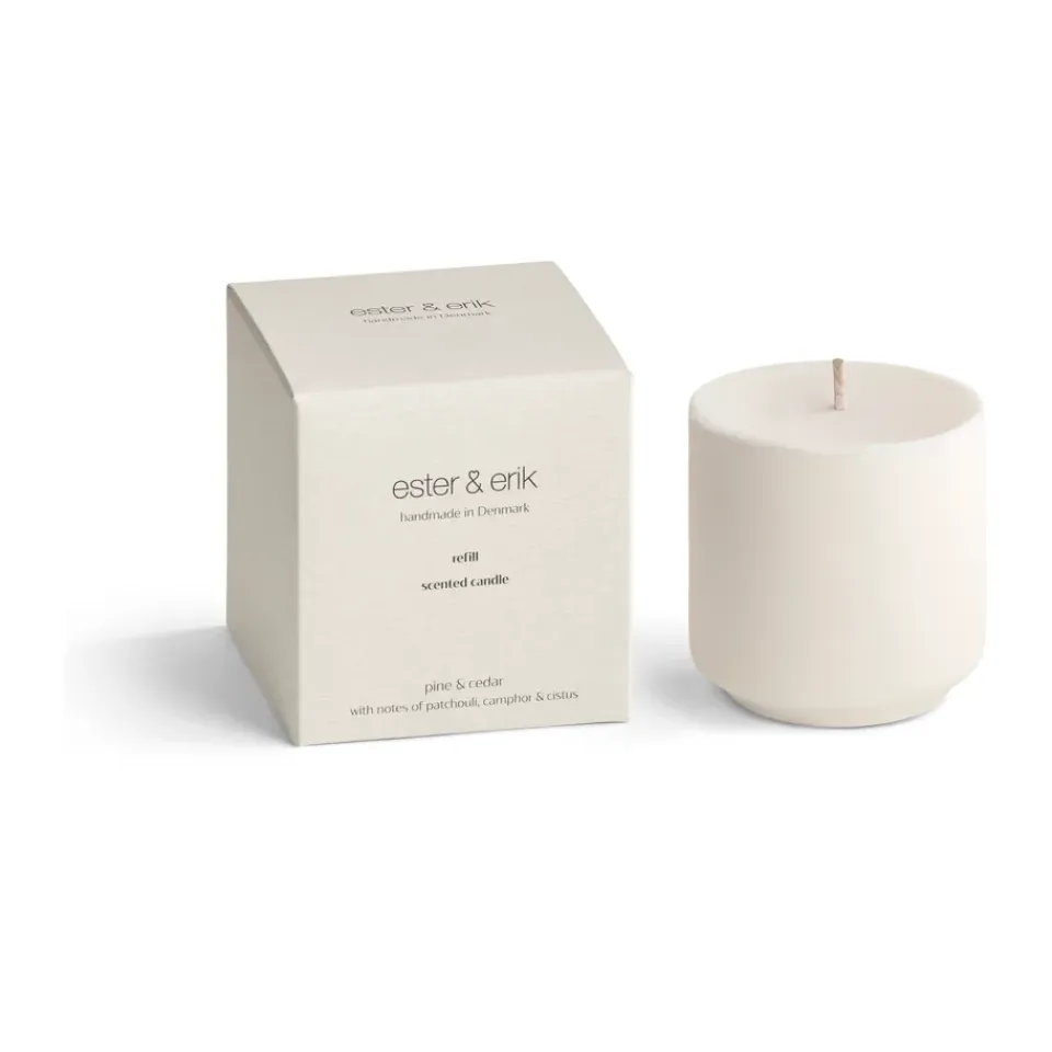 Outlet Ester & erik Recarga para vela aromática , Pine & cedar Blanco