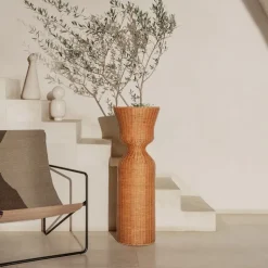 Clearance Ferm Living Recipiente para plantas Agnes, Natural, tall Beige