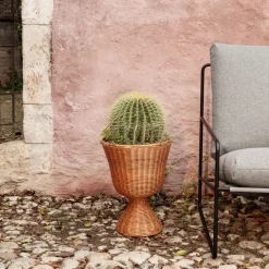 Clearance Ferm Living Recipiente para plantas Agnes, Natural, tall Beige