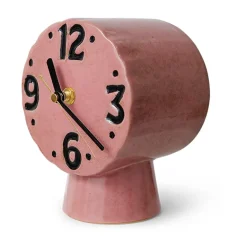 New HKliving Reloj de cerámica retro 16,2 cm, Pink Rosa