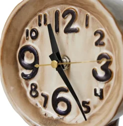 HKliving Reloj de cerámica retro 23,5 cm, Cream BeigeMarrón
