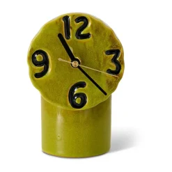 Hot HKliving Reloj de cerámica retro 18 cm, Olive Verde