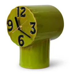Hot HKliving Reloj de cerámica retro 18 cm, Olive Verde