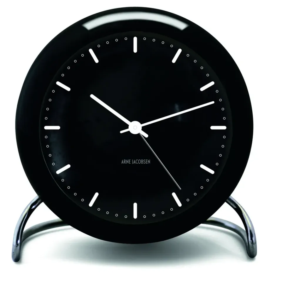 Best Arne Jacobsen Clocks Reloj de mesa AJ City Hall, Negro