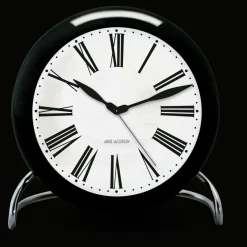 New Arne Jacobsen Clocks Reloj de mesa AJ Roman, Negro