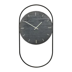 New Andersen Furniture Reloj de pared A-Wall 41x76 cm, Black-brass Negro