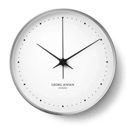 Sale Georg Jensen Reloj de pared Koppel, blanco-acero inoxidable, Ø 30 cm GrisPlateadoBlanco