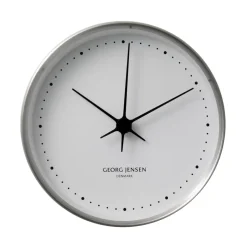 Discount Georg Jensen Reloj de pared Koppel, blanco-acero inoxidable, Ø 22 cm GrisPlateadoBlanco