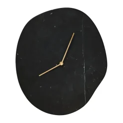 Hot Ferm Living Reloj de pared Melt 28x33 cm, Black marble Negro