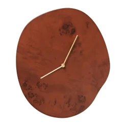 Outlet Ferm Living Reloj de pared Melt 28x33 cm, Dark stained burl Marrón
