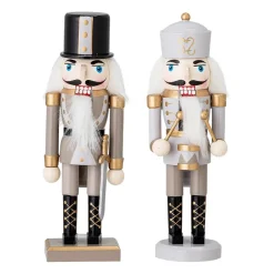 New Bloomingville Set de 2 adornos Darren nötknäppare 20,5 cm, Gold Blanco