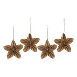 Discount Scandi Living Set de 4 adornos de Navidad Twinkle, Crudo Beige