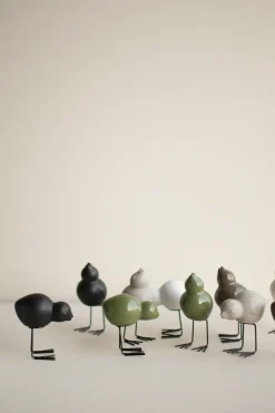 Discount DBKD Set de 2 adornos de Pascua Swedish Birds , Shiny green Verde