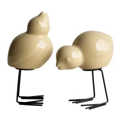 Clearance DBKD Set de 2 adornos de Pascua Swedish Birds , Shiny yellow Amarillo