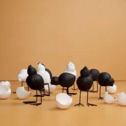 DBKD Set de 2 adornos de Pascua Swedish Birds , White Blanco