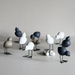 Outlet DBKD Set de 2 adornos de Pascua Swedish Birds , Black Negro